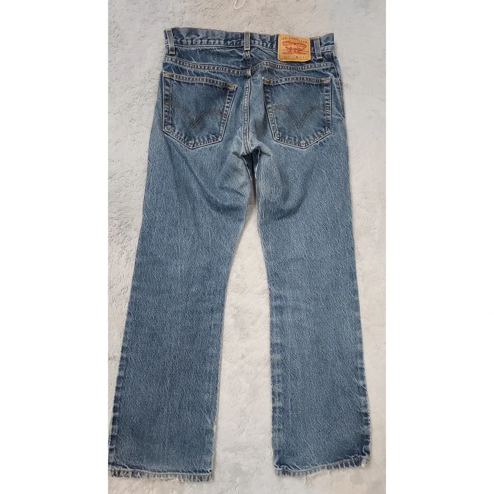 Vintage Levis 517 Jeans Mens 32x30 Grunge Thrashed Blue Bootcut Cowboy Blue 2007